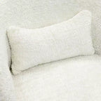 Poltrona girevole da club LuxenHome imbottita color crema con base in legno imbottita color crema bianco sporco