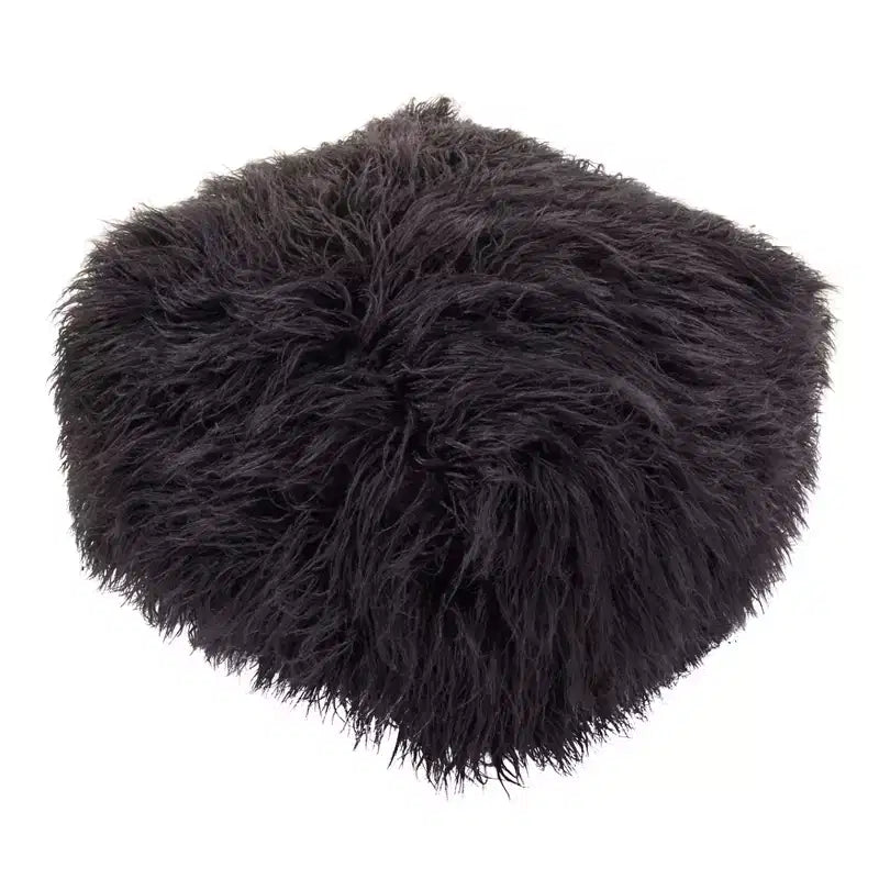 Saro Lifestyle Snug Haven Faux Fur Pouf