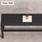Set tavolo da pranzo per 4 persone, tavolo da cucina con 2 panche in metallo e legno, set tavolo da pranzo rettangolare, per spazi piccoli, appartamenti, monolocali, nero rustico