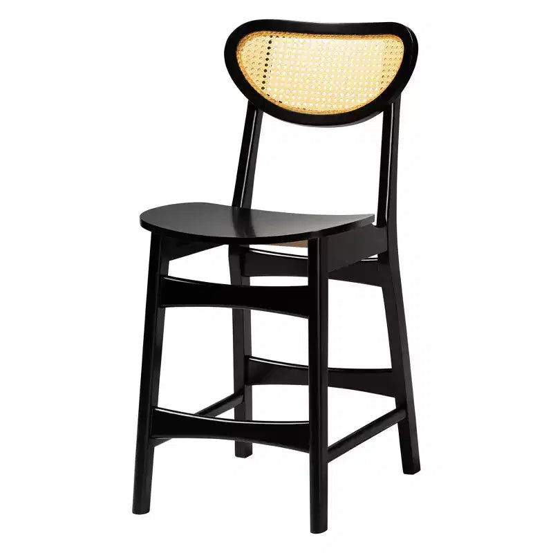 Baxton Studio Hesper Set da Pub 5 Pezzi in Legno e Rattan, Stile Mid-Century Modern