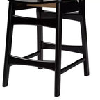 Baxton Studio Hesper Set da Pub 5 Pezzi in Legno e Rattan, Stile Mid-Century Modern