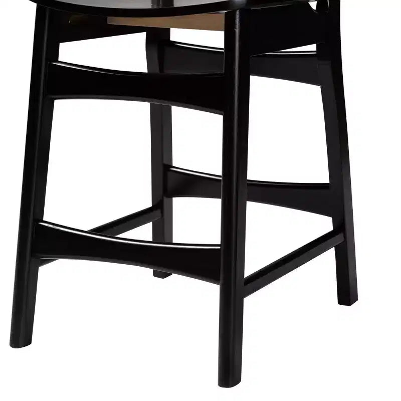Baxton Studio Hesper Set da Pub 5 Pezzi in Legno e Rattan, Stile Mid-Century Modern