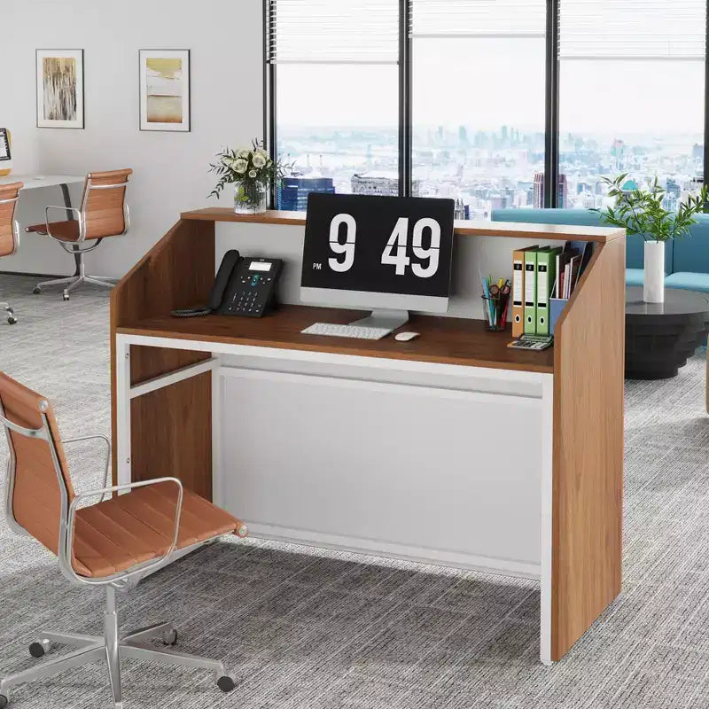 Tribesigns Reception Desk with Counter, Bancone da 47 pollici