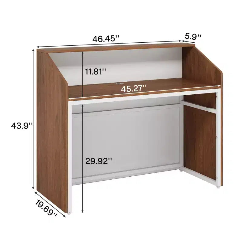 Tribesigns Reception Desk with Counter, Bancone da 47 pollici