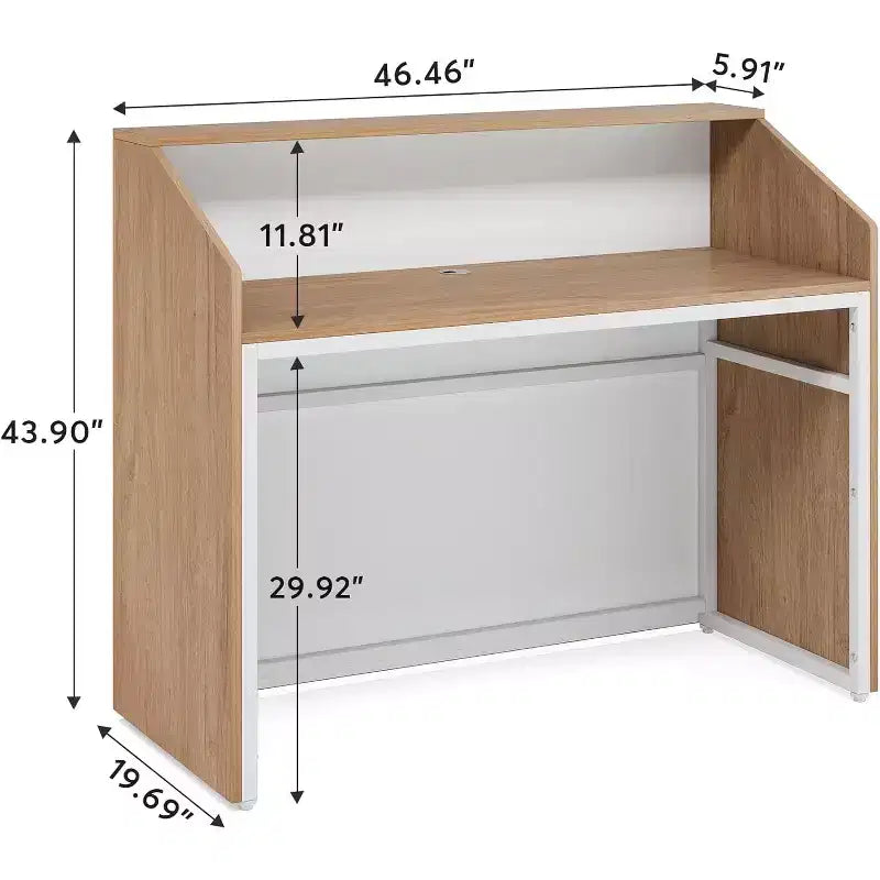 Tribesigns Reception Desk with Counter, Bancone da 47 pollici