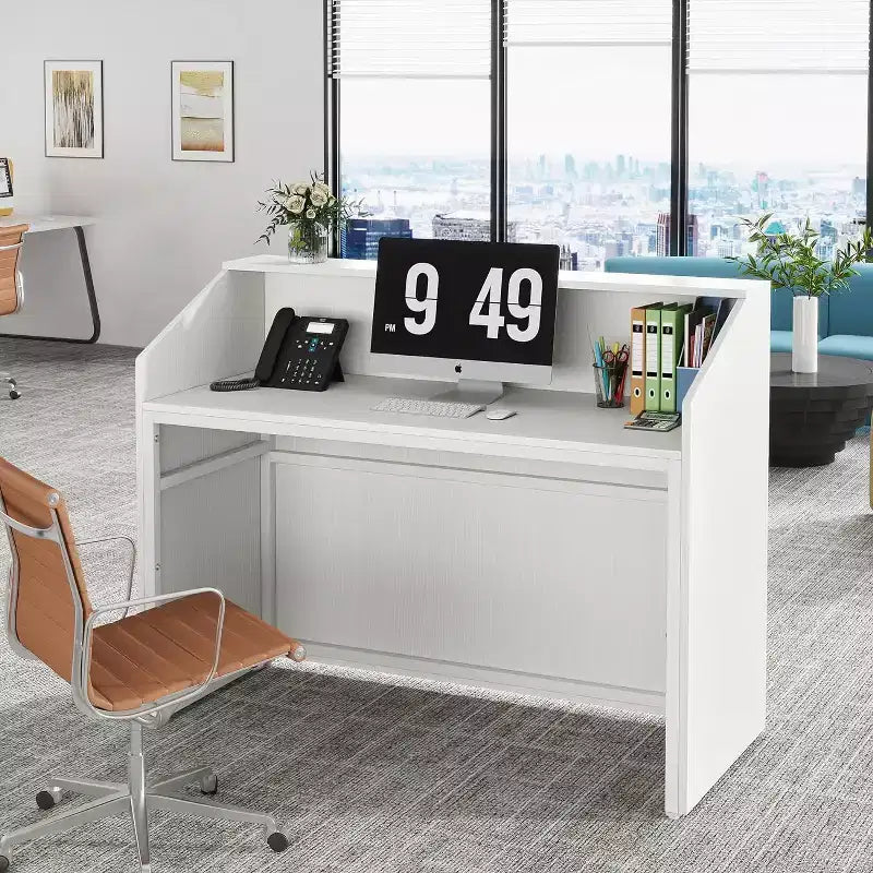 Tribesigns Reception Desk with Counter, Bancone da 47 pollici