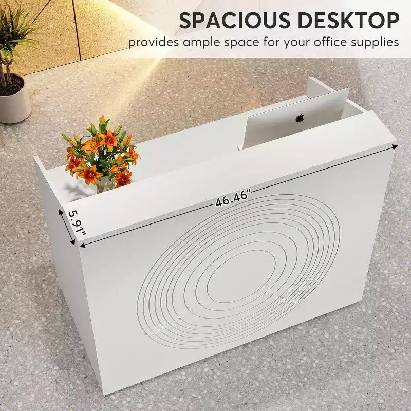 Tribesigns Reception Desk with Counter, Bancone da 47 pollici