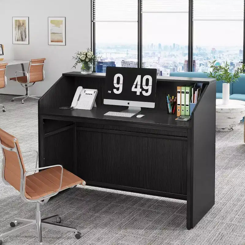 Tribesigns Reception Desk with Counter, Bancone da 47 pollici