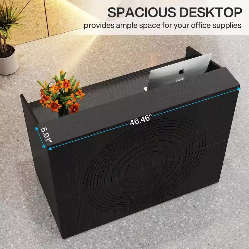 Tribesigns Reception Desk with Counter, Bancone da 47 pollici