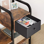 Panca portaoggetti con appendiabiti, 8 robusti ganci, panca da ingresso industriale 5 in 1 con cassetto portaoggetti, appendiabiti per appartamento, camera da letto, marrone rustico