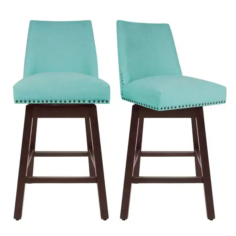 Sgabello da bar girevole Hyleory in legno massello da 29,5'' (set da 2)