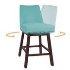 Sgabello da bar girevole Hyleory in legno massello da 29,5'' (set da 2)