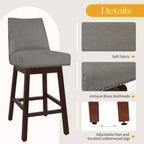 Sgabello da bar girevole Hyleory in legno massello da 29,5'' (set da 2)