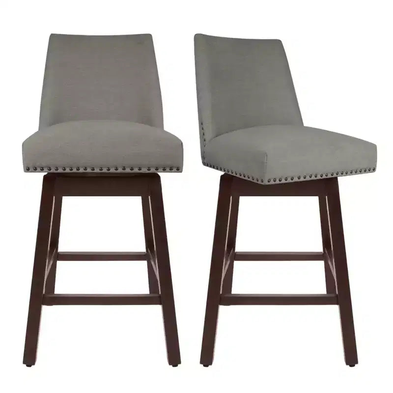 Sgabello da bar girevole Hyleory in legno massello da 29,5'' (set da 2)