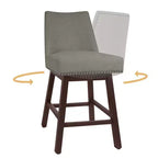 Sgabello da bar girevole Hyleory in legno massello da 29,5'' (set da 2)