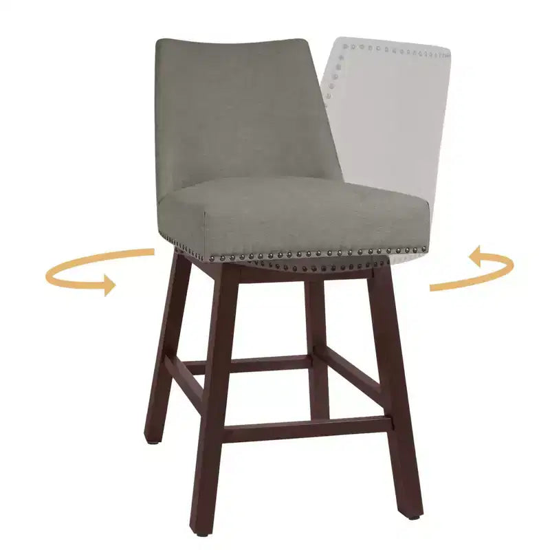 Sgabello da bar girevole Hyleory in legno massello da 29,5'' (set da 2)