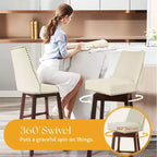 Sgabello da bar girevole Hyleory in legno massello da 29,5'' (set da 2)