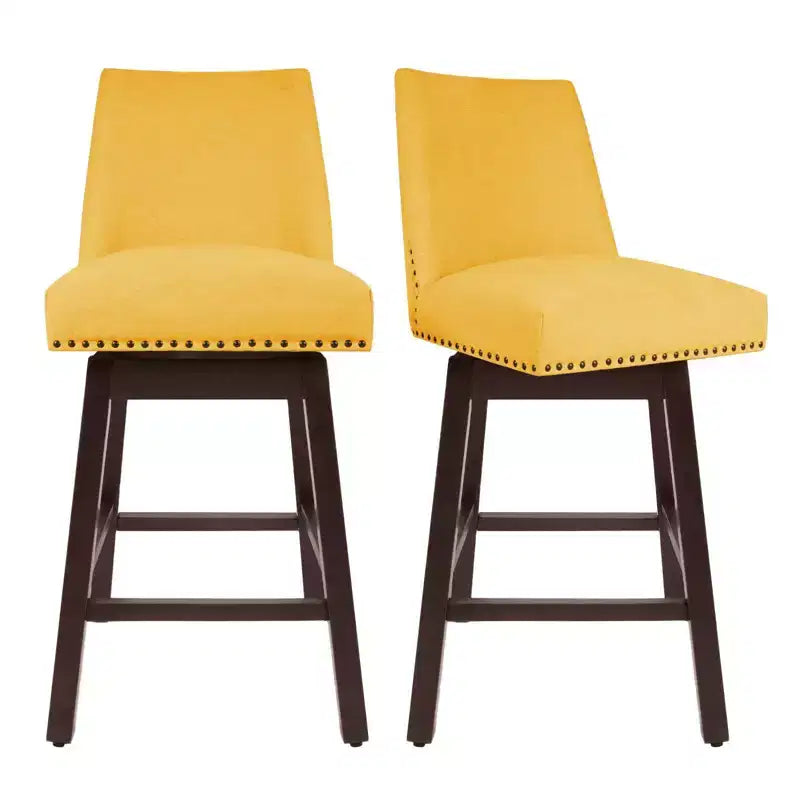Sgabello da bar girevole Hyleory in legno massello da 29,5'' (set da 2)