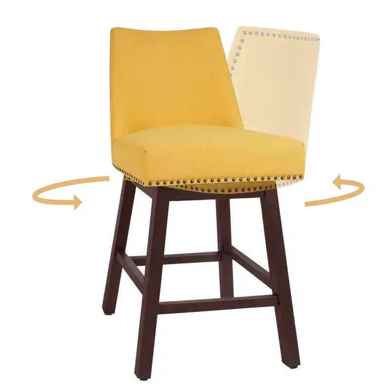 Sgabello da bar girevole Hyleory in legno massello da 29,5'' (set da 2)