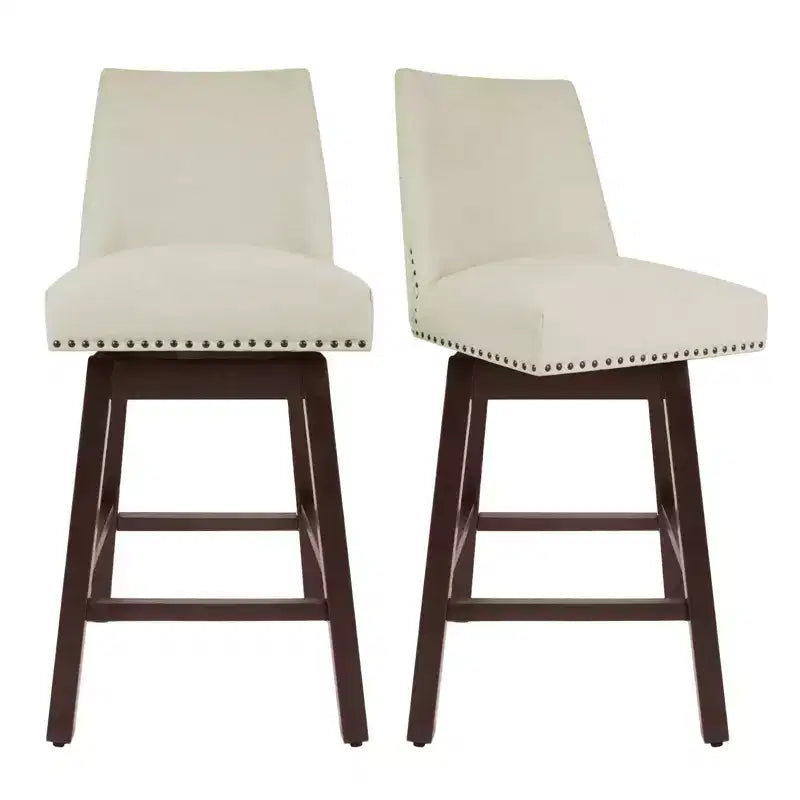 Sgabello da bar girevole Hyleory in legno massello da 29,5'' (set da 2)
