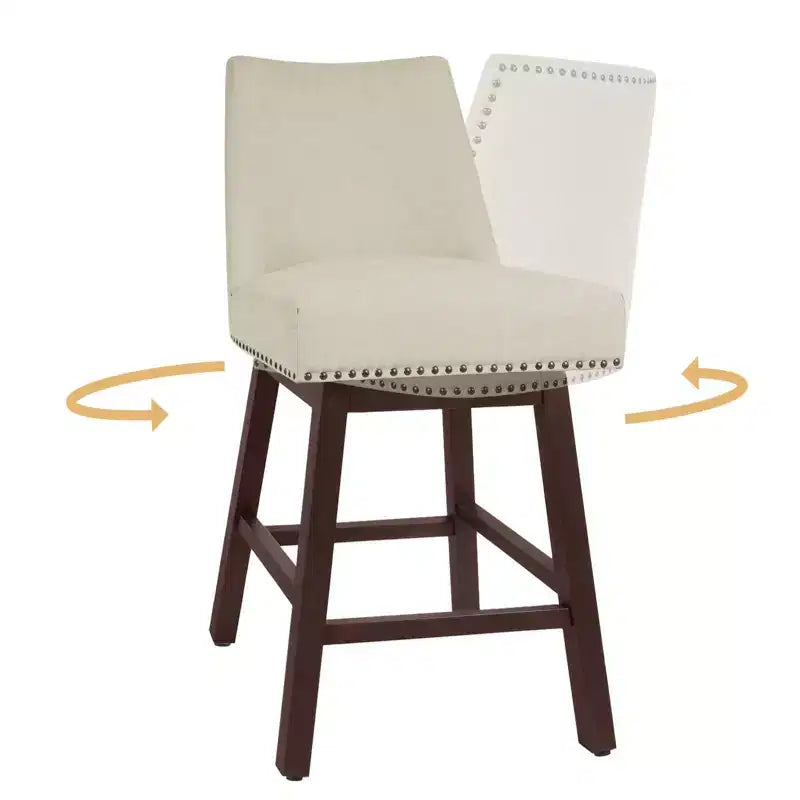 Sgabello da bar girevole Hyleory in legno massello da 29,5'' (set da 2)