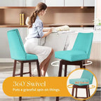 Sgabello da bar girevole Hyleory in legno massello da 29,5'' (set da 2)