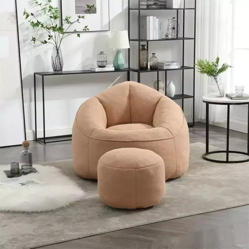 Poltrona a sacco con pouf, comoda poltrona a sacco, poltrone a sacco moderne con poggiapiedi per soggiorno, camera da letto, appartamento, dormitorio