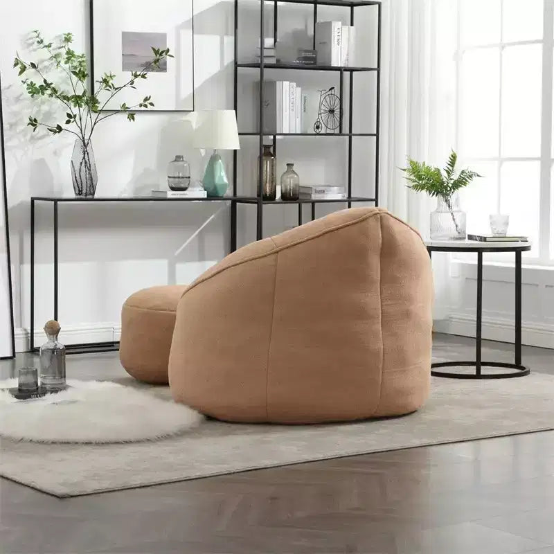 Poltrona a sacco con pouf, comoda poltrona a sacco, poltrone a sacco moderne con poggiapiedi per soggiorno, camera da letto, appartamento, dormitorio