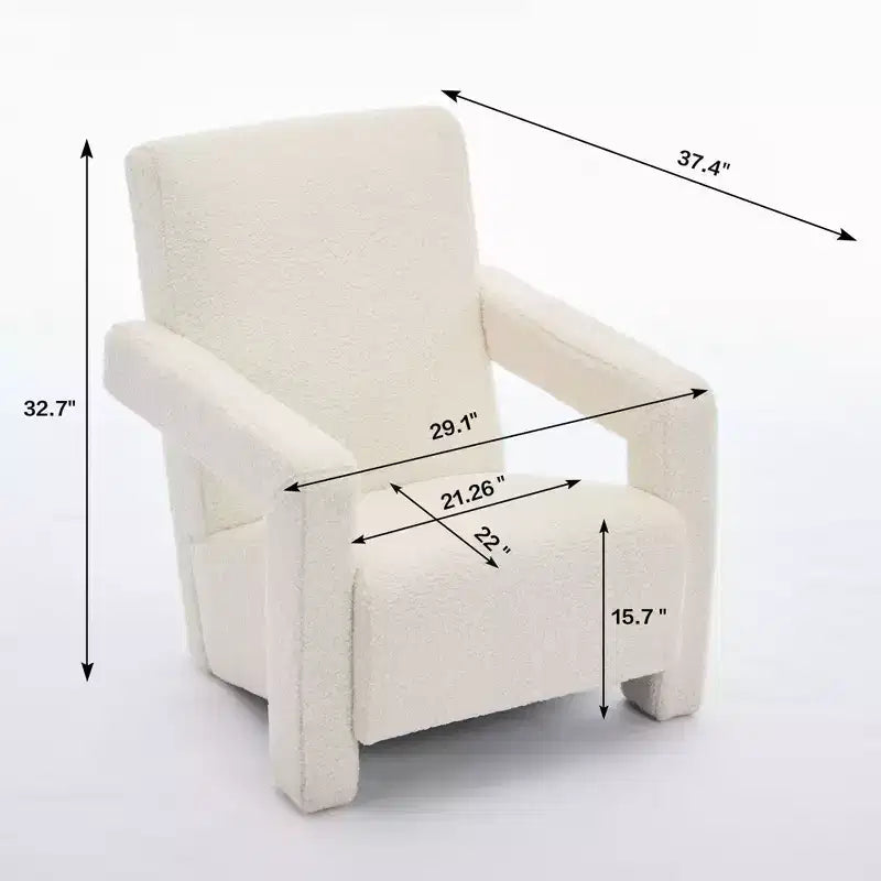 Hyleory Poltrona Moderna 73,9 cm, Poltrona Adirondack Imbottita in Pile di Agnello per Soggiorno, Sala Trucco, Camera da Letre.