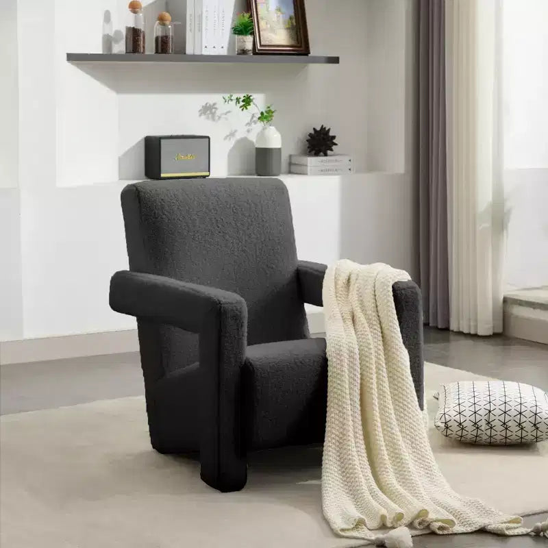 Hyleory Poltrona Moderna 73,9 cm, Poltrona Adirondack Imbottita in Pile di Agnello per Soggiorno, Sala Trucco, Camera da Letre.