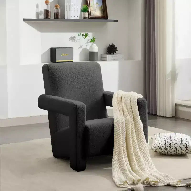 Hyleory Poltrona Moderna 73,9 cm, Poltrona Adirondack Imbottita in Pile di Agnello per Soggiorno, Sala Trucco, Camera da Letre.