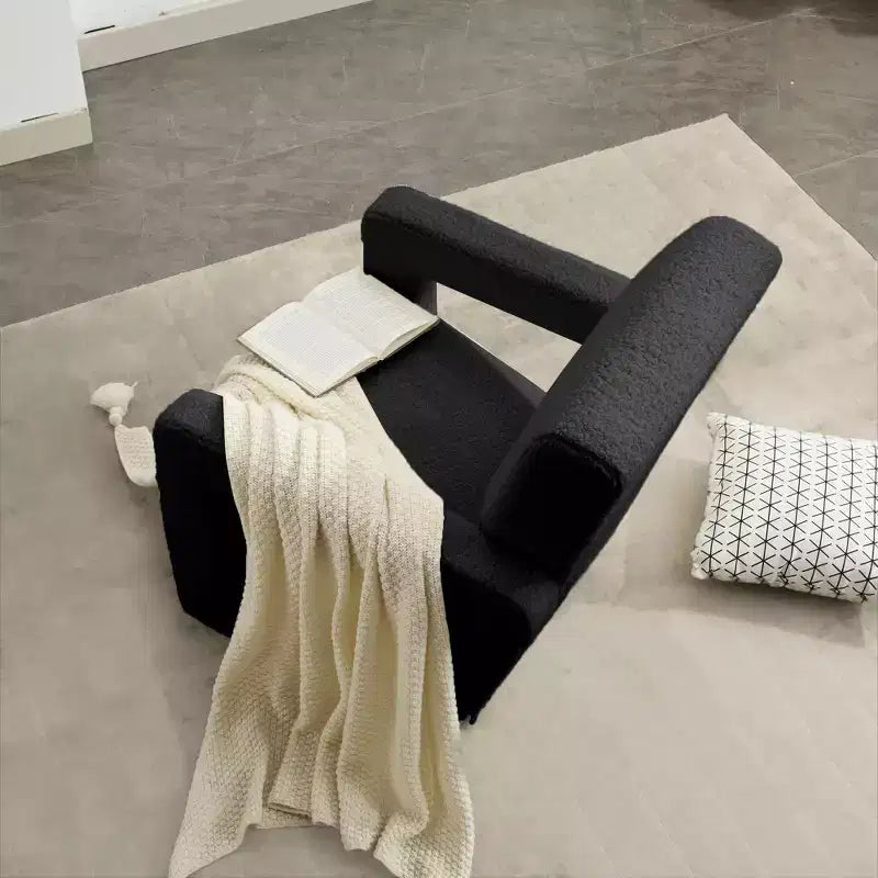 Hyleory Poltrona Moderna 73,9 cm, Poltrona Adirondack Imbottita in Pile di Agnello per Soggiorno, Sala Trucco, Camera da Letre.