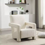 Hyleory Poltrona Moderna 73,9 cm, Poltrona Adirondack Imbottita in Pile di Agnello per Soggiorno, Sala Trucco, Camera da Letre.
