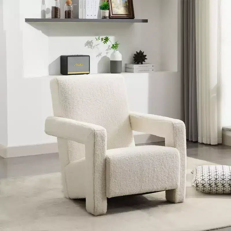 Hyleory Poltrona Moderna 73,9 cm, Poltrona Adirondack Imbottita in Pile di Agnello per Soggiorno, Sala Trucco, Camera da Letre.
