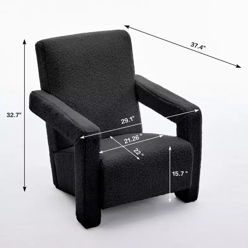Hyleory Poltrona Moderna 73,9 cm, Poltrona Adirondack Imbottita in Pile di Agnello per Soggiorno, Sala Trucco, Camera da Letre.