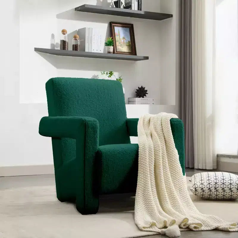 Hyleory Poltrona Moderna 73,9 cm, Poltrona Adirondack Imbottita in Pile di Agnello per Soggiorno, Sala Trucco, Camera da Letre.