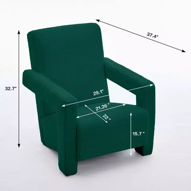 Hyleory Poltrona Moderna 73,9 cm, Poltrona Adirondack Imbottita in Pile di Agnello per Soggiorno, Sala Trucco, Camera da Letre.