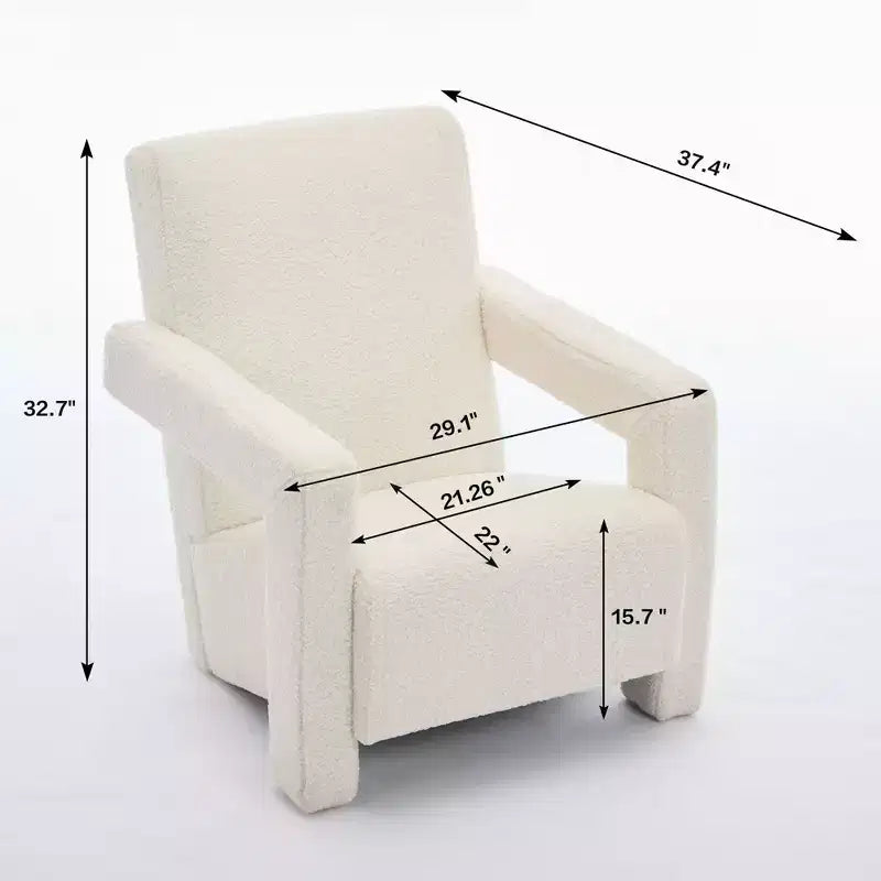 Hyleory Poltrona Moderna 73,9 cm, Poltrona Adirondack Imbottita in Pile di Agnello per Soggiorno, Sala Trucco, Camera da Letre.