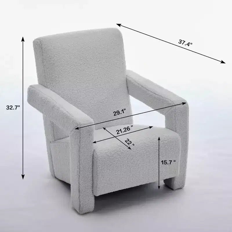 Hyleory Poltrona Moderna 73,9 cm, Poltrona Adirondack Imbottita in Pile di Agnello per Soggiorno, Sala Trucco, Camera da Letre.