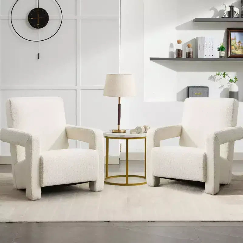 Hyleory Poltrona Moderna 73,9 cm, Poltrona Adirondack Imbottita in Pile di Agnello per Soggiorno, Sala Trucco, Camera da Letre.