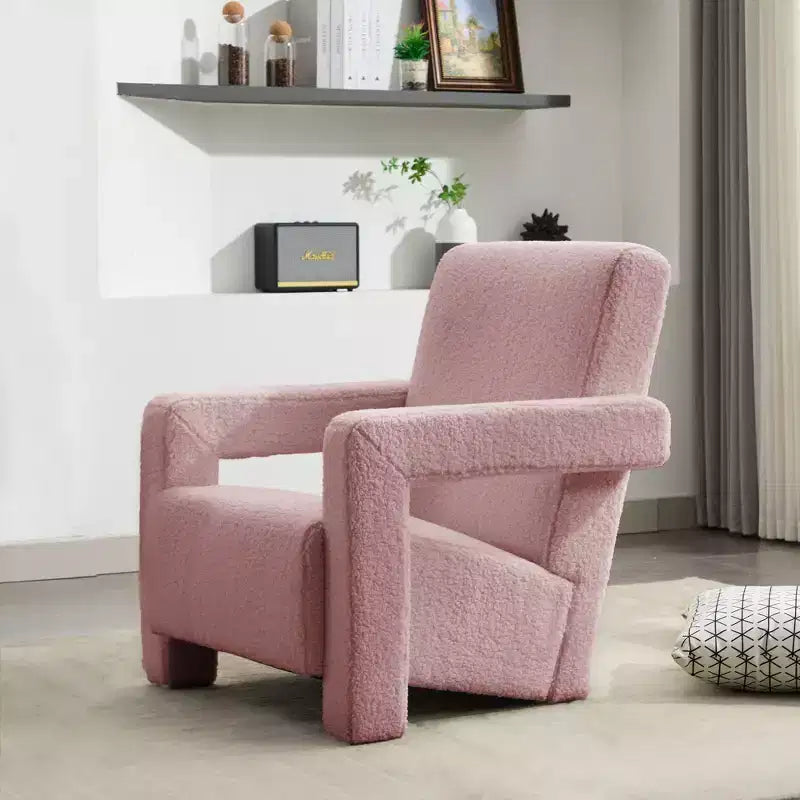 Hyleory Poltrona Moderna 73,9 cm, Poltrona Adirondack Imbottita in Pile di Agnello per Soggiorno, Sala Trucco, Camera da Letre.
