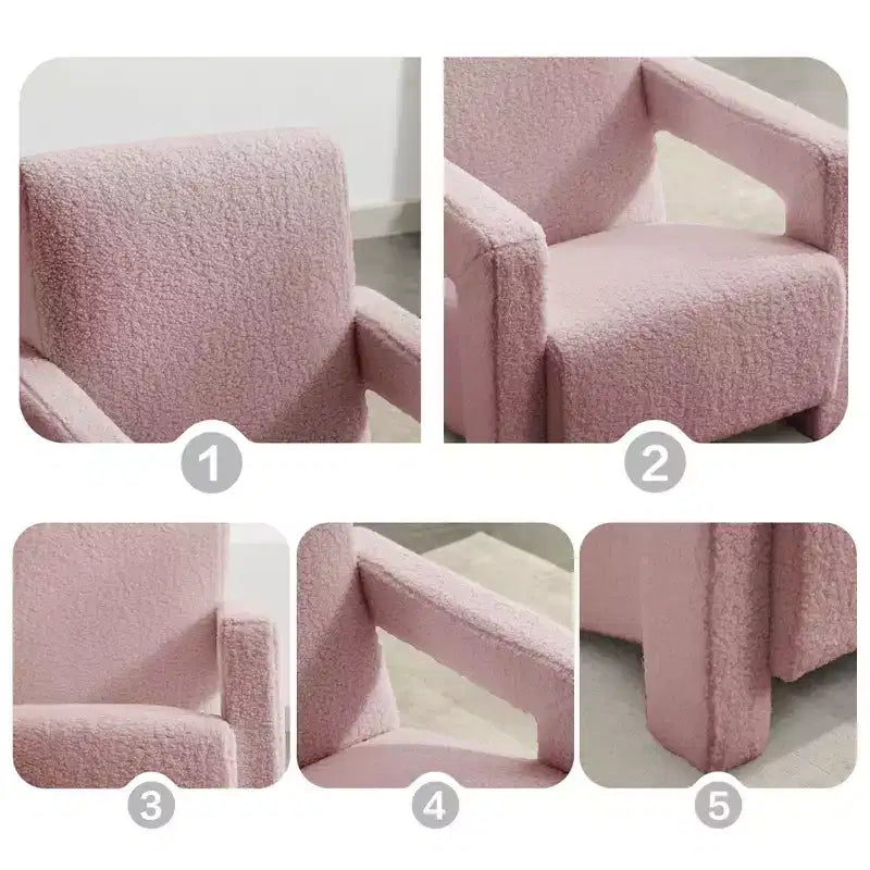 Hyleory Poltrona Moderna 73,9 cm, Poltrona Adirondack Imbottita in Pile di Agnello per Soggiorno, Sala Trucco, Camera da Letre.