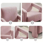 Hyleory Poltrona Moderna 73,9 cm, Poltrona Adirondack Imbottita in Pile di Agnello per Soggiorno, Sala Trucco, Camera da Letre.