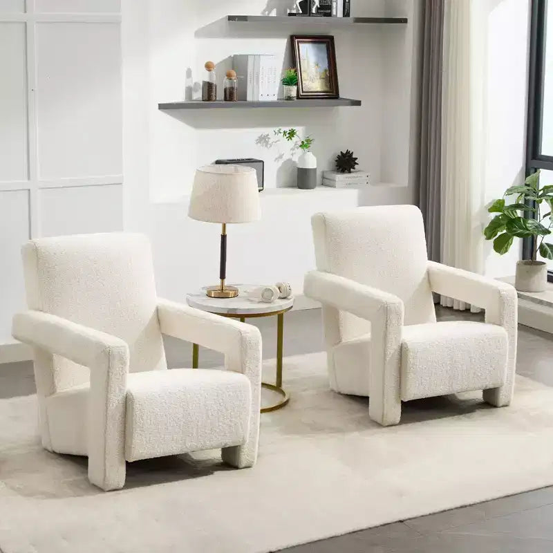 Hyleory Poltrona Moderna 73,9 cm, Poltrona Adirondack Imbottita in Pile di Agnello per Soggiorno, Sala Trucco, Camera da Letre.