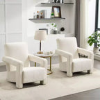 Hyleory Poltrona Moderna 73,9 cm, Poltrona Adirondack Imbottita in Pile di Agnello per Soggiorno, Sala Trucco, Camera da Letre.
