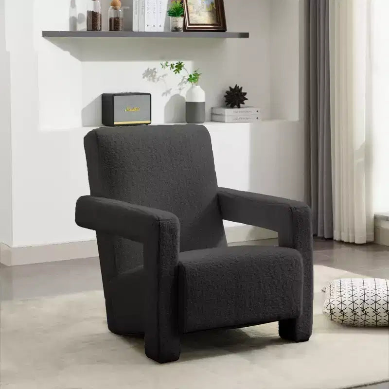 Hyleory Poltrona Moderna 73,9 cm, Poltrona Adirondack Imbottita in Pile di Agnello per Soggiorno, Sala Trucco, Camera da Letre.