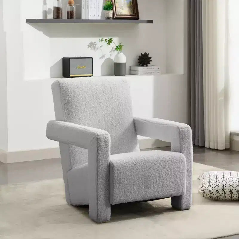 Hyleory Poltrona Moderna 73,9 cm, Poltrona Adirondack Imbottita in Pile di Agnello per Soggiorno, Sala Trucco, Camera da Letre.