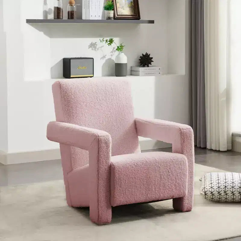 Hyleory Poltrona Moderna 73,9 cm, Poltrona Adirondack Imbottita in Pile di Agnello per Soggiorno, Sala Trucco, Camera da Letre.