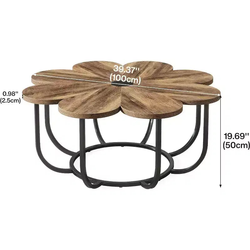 Tavolino da caffè a forma di fiore Lantine Modern 39,4 pollici