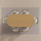 Dovelina Tavolo da Pranzo Ovale Mid-Century in Legno Set 6 Persone - 67, Legno Naturale